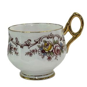 Vintage Royal Imperial Finest Bone China Demitasse Tea Cup England Floral Dainty